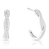 Thumbnail Image 0 of Sterling Silver Diamond Intertwined Half Hoop Earrings