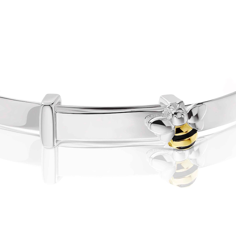 Children's Sterling Silver & Gold Plated Bee Bangle