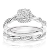 Thumbnail Image 0 of Perfect Fit Argentium Silver 0.25ct Diamond Twisted Shoulders Bridal Set