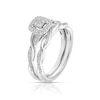 Thumbnail Image 1 of Perfect Fit Argentium Silver 0.25ct Diamond Twisted Shoulders Bridal Set
