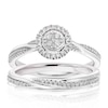 Thumbnail Image 0 of Perfect Fit Argentium Silver 0.25ct Diamond Round Halo Bridal Set