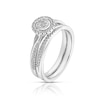 Thumbnail Image 1 of Perfect Fit Argentium Silver 0.25ct Diamond Round Halo Bridal Set
