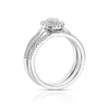 Thumbnail Image 2 of Perfect Fit Argentium Silver 0.25ct Diamond Round Halo Bridal Set
