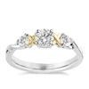 Thumbnail Image 0 of Silver & 9ct Yellow Gold Cubic Zirconia Trilogy Ring