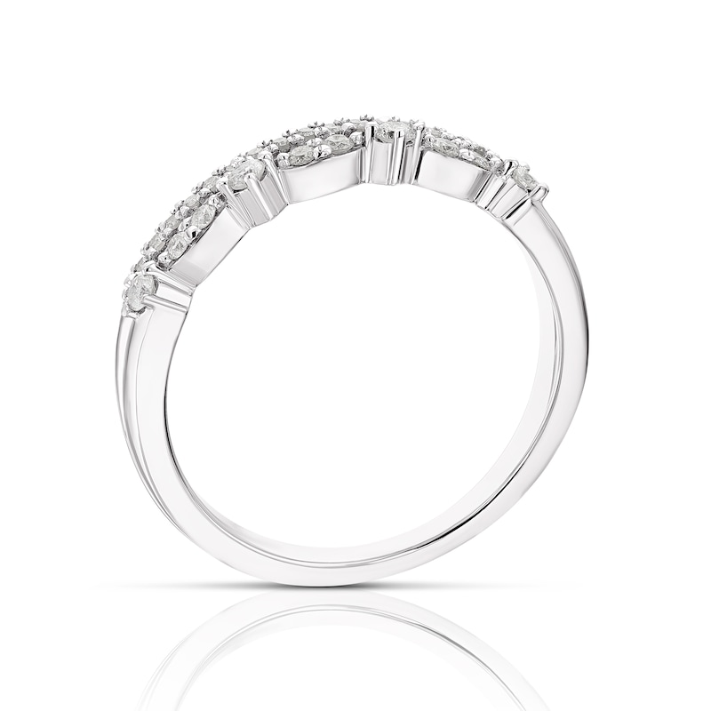 Sterling Silver 0.20ct Diamond Two Row Half Eternity Ring