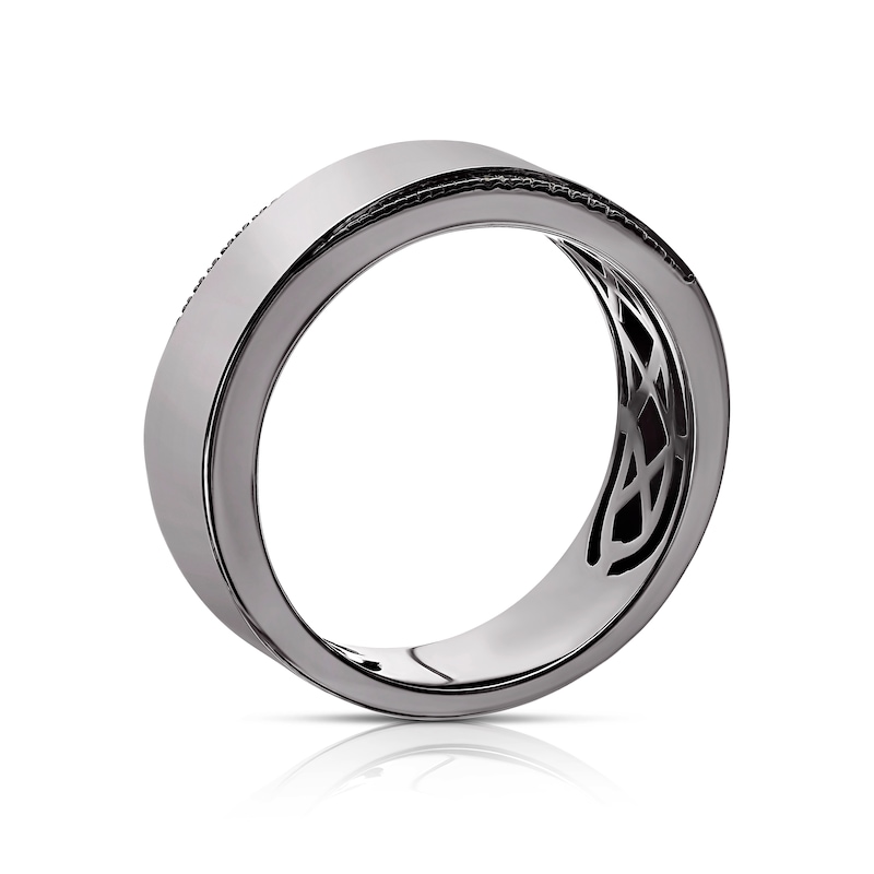 Men's Sterling Silver 0.03ct Black Treated Diamond Ring