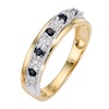Thumbnail Image 0 of 9ct Gold Two Colour Sapphire and Diamond Crossover Ring