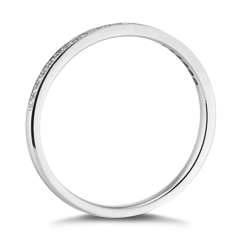 Platinum Channel Set 0.10ct Diamond Half Eternity Ring