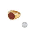 Thumbnail Image 0 of Farah Men's Gold Tone Red Agate Square Logo Ring (Size R)