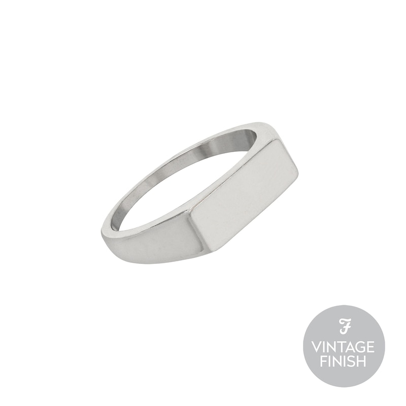 Farah Men's Stainless Steel Rectangle Ring (Size V)