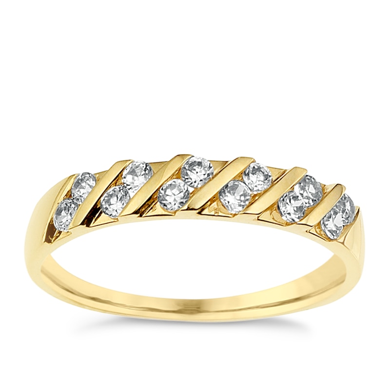 9ct Yellow Gold Cubic Zirconia Ring