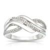 Thumbnail Image 0 of Sterling Silver 0.12ct Diamond Wide Wave Half Eternity Ring