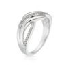 Thumbnail Image 1 of Sterling Silver 0.12ct Diamond Wide Wave Half Eternity Ring