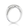 Thumbnail Image 2 of Sterling Silver 0.12ct Diamond Wide Wave Half Eternity Ring