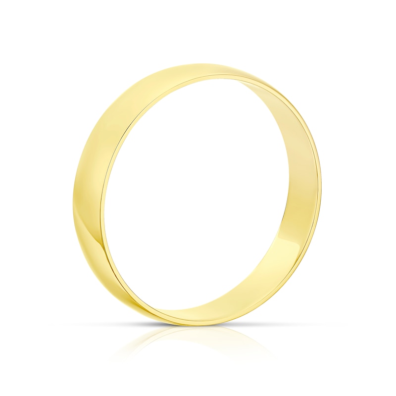 18ct Yellow Gold 4mm Heavy D Shape Ring