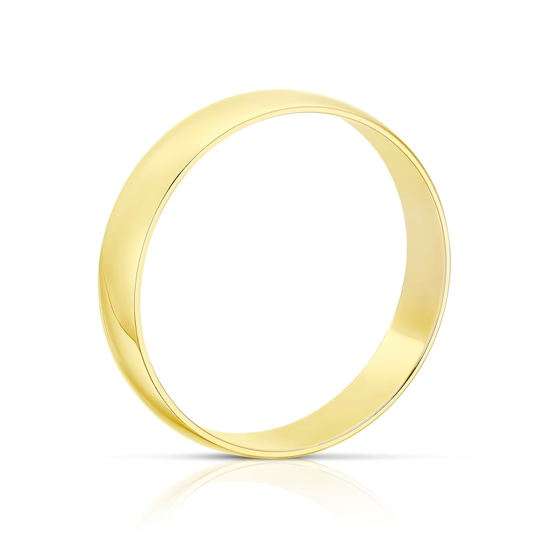 9ct Yellow Gold 4mm Heavy D Shape Ring