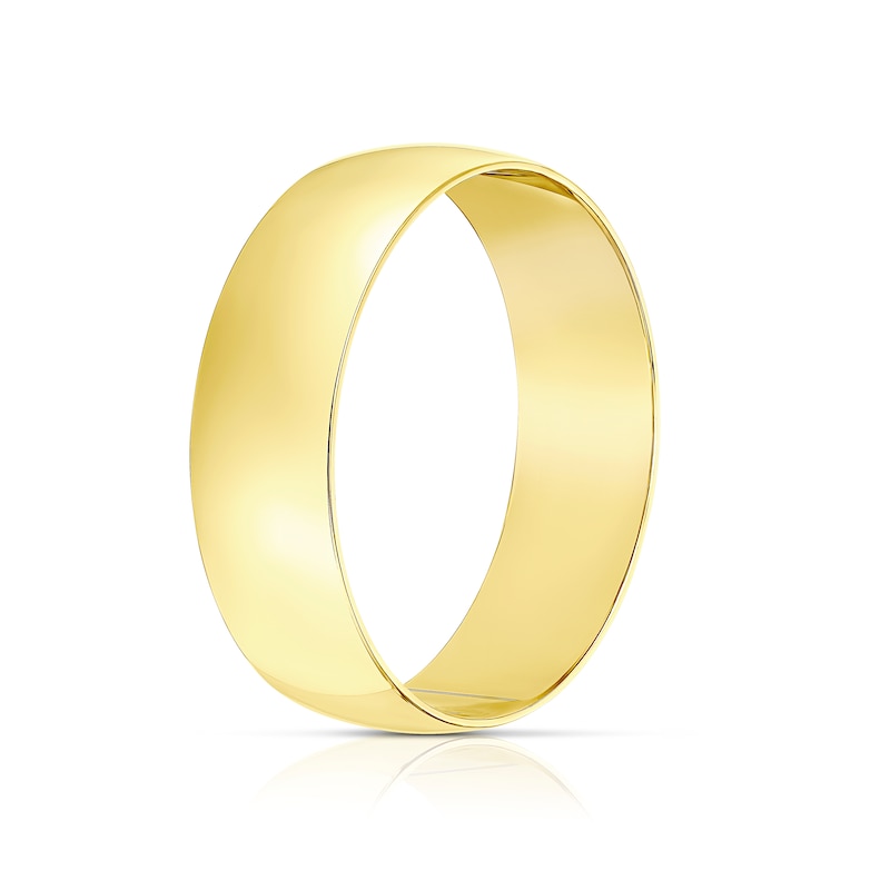 9ct Yellow Gold 6mm Heavy D Shape Ring