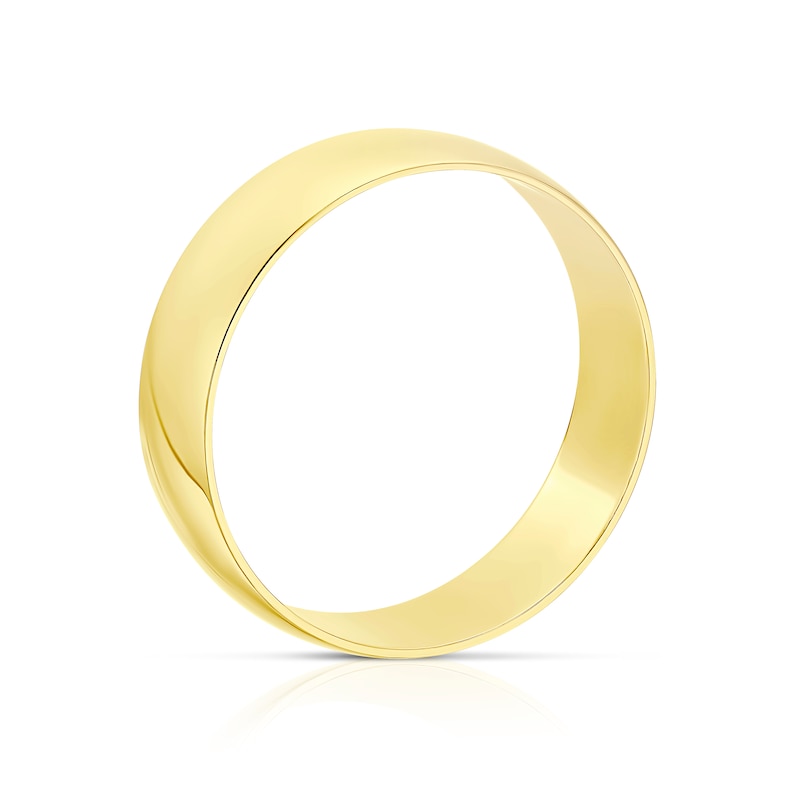 9ct Yellow Gold 6mm Heavy D Shape Ring