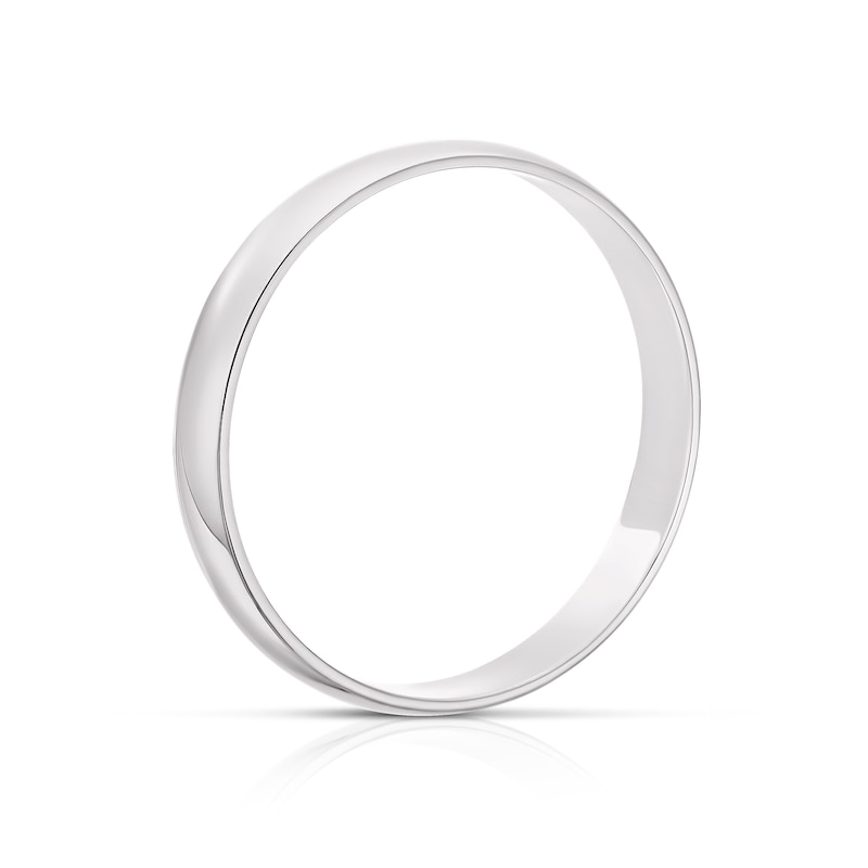 9ct White Gold 3mm Heavy D Shape Ring