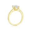 Thumbnail Image 2 of Sterling Silver & 18ct Gold Plated Vermeil Created White Sapphire Oval Shape Solitaire Ring