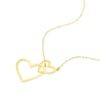 Thumbnail Image 1 of 9ct Yellow Gold Double Open Heart & Bead Necklace