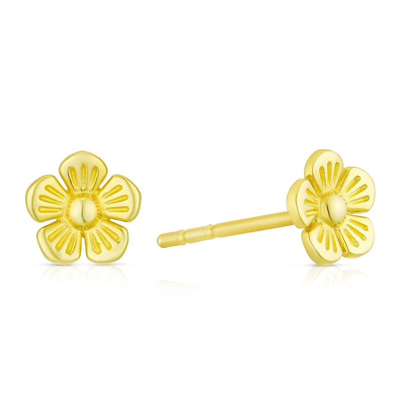 Children's 9ct Yellow Gold Flower Stud Earrings