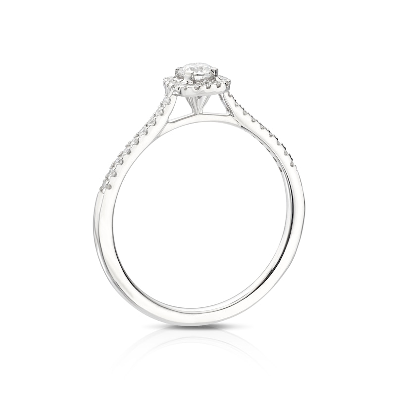 The Forever Diamond 9ct White Gold 0.33ct Diamond Cushion Halo Ring