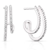 Thumbnail Image 0 of Sterling Silver 0.10ct Diamond Double Hoop Earrings