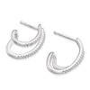 Thumbnail Image 1 of Sterling Silver 0.10ct Diamond Double Hoop Earrings