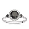 Thumbnail Image 0 of Sterling Silver Black Onyx 0.10ct Diamond Round Halo Ring