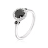 Thumbnail Image 1 of Sterling Silver Black Onyx 0.10ct Diamond Round Halo Ring