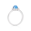 Thumbnail Image 2 of Sterling Silver Blue Chalcedony & Diamond Oval Ring