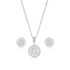 Thumbnail Image 0 of Sterling Silver Round Diamond Earrings & Pendant Boxed Set
