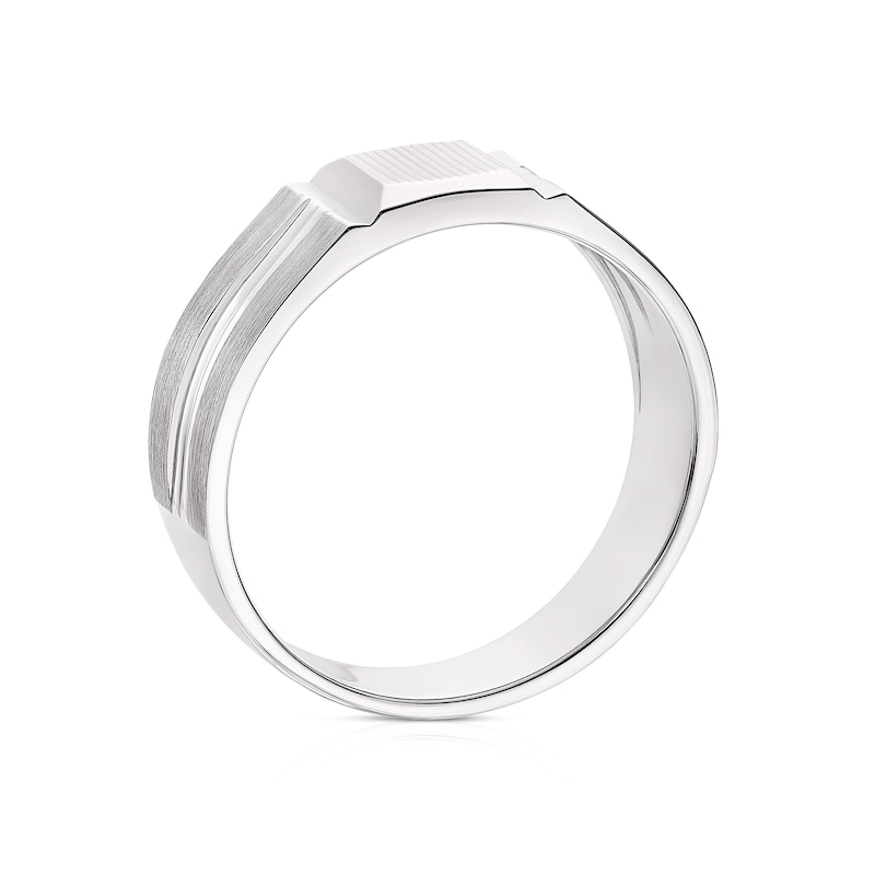 Men's Sterling Silver Detailed Signet Ring
