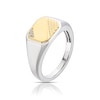 Thumbnail Image 1 of Men's Sterling Silver & 18ct Gold Plated Vermeil Two Tone Diamond Signet Ring