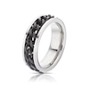 Thumbnail Image 1 of Men's Titanium & SS Curb Chain Detail Spinner Ring