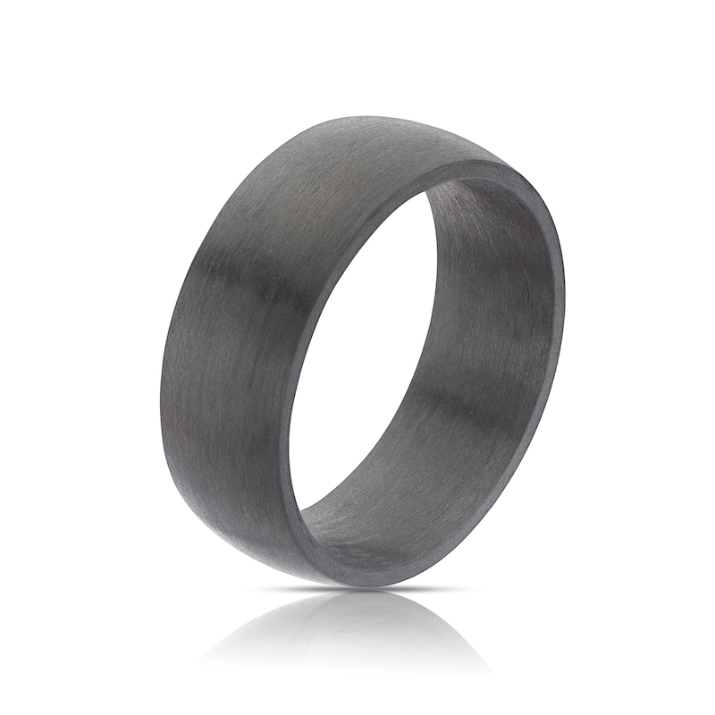 Men's Carbon Fibre Black Tone Brushed Ring
