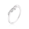 Thumbnail Image 1 of Platinum Leaf Twist 0.10ct Diamond Wishbone Wedding Ring