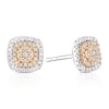 Thumbnail Image 0 of Sterling Silver & 9ct Rose Gold 0.10ct Diamond Double Halo Earrings