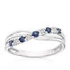 Thumbnail Image 0 of 9ct White Gold Sapphire & Diamond Crossover Ring