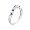 Thumbnail Image 1 of 9ct White Gold Sapphire & Diamond Crossover Ring
