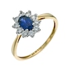 Thumbnail Image 0 of Silver & 9ct Gold Sapphire & Cubic Zirconia Cluster Ring