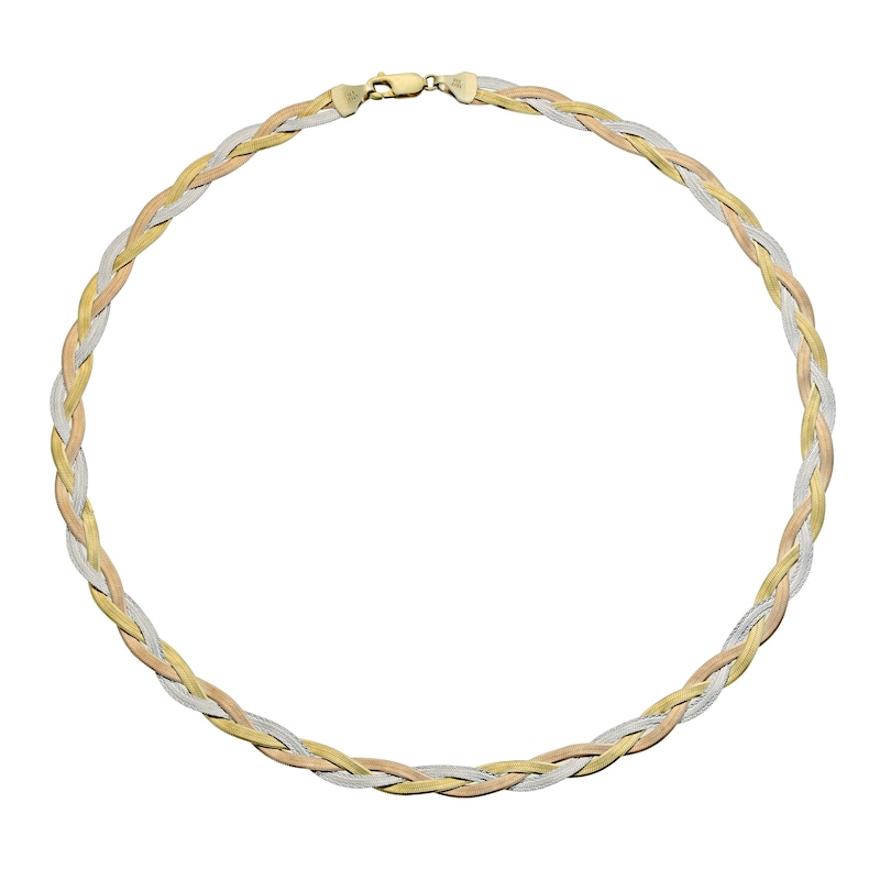 Together Silver & Bonded Gold Herringbone 17 Inch Necklace