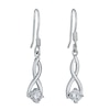 Thumbnail Image 0 of Sterling Silver & Cubic Zirconia Figure of 8 Drop Earrings