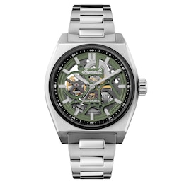 Ingersoll Vert Men's Automatic Green Dial Skeleton Stainless Steel Watch