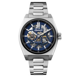 Ingersoll Vert Men's Automatic Blue Dial Skeleton Stainless Steel Watch