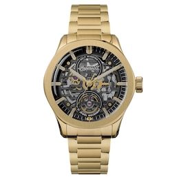 Ingersoll Bronc Men's Automatic Black Skeleton Dial Gold Tone Stainless Steel Watch