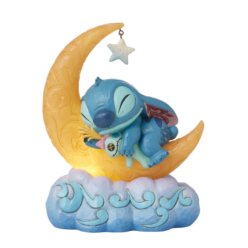 Main Image 1 of Stitch & Scrump On Light Up Moon Sweet Dreams Figurine