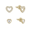 Thumbnail Image 1 of Radley Gold Tone Sterling Silver Stone Set Heart Twin Pack Stud Earrings