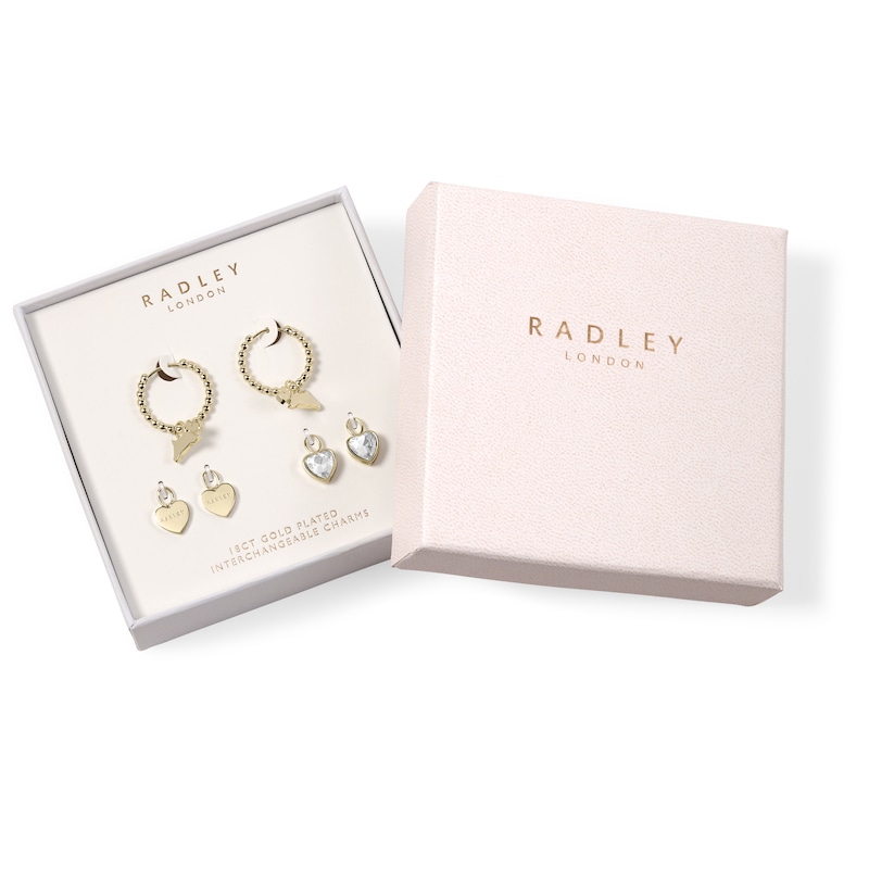 Main Image 3 of Radley 18ct Gold Plated Bobble Hoop Earring & Charm Set